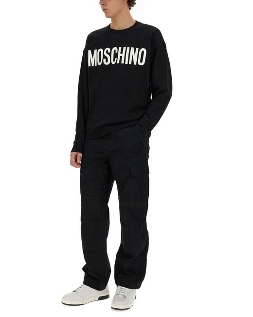 Moschino Black Sweatshirt With Logo for men