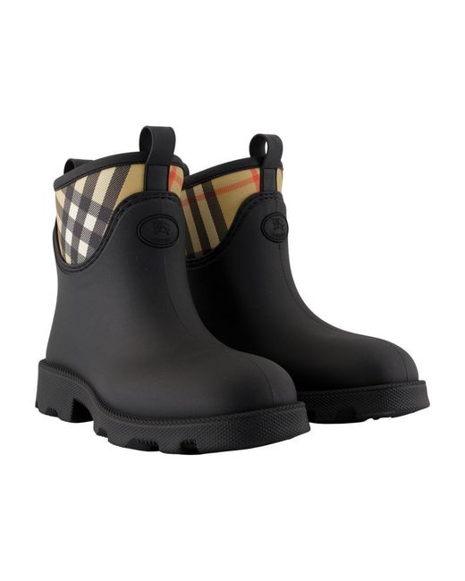 Burberry Black Marsh Stamp Low Ankle Boots