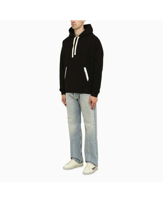 Palm Angels Black Hoodie Withe Pockets for men