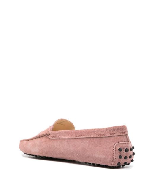 Tod's Pink Rubberized Moccasins Shoes