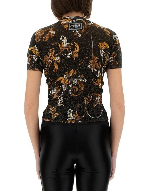 Versace Jeans Couture Black "Outline Baroque" Knitted T-Shirt