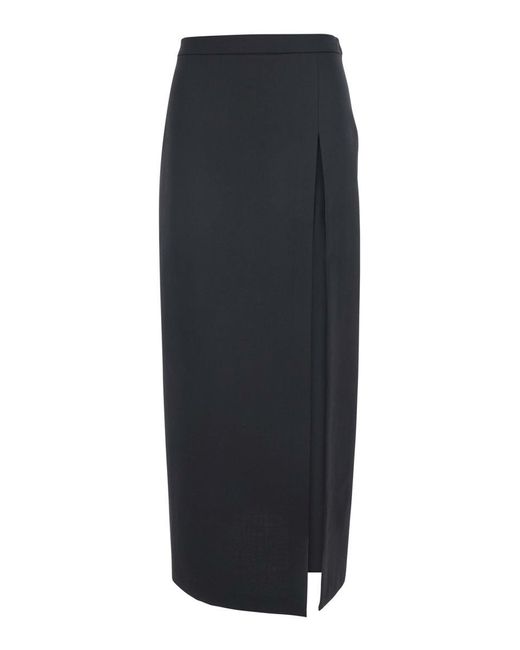 Grifoni Blue Skirt With Front Single Slit