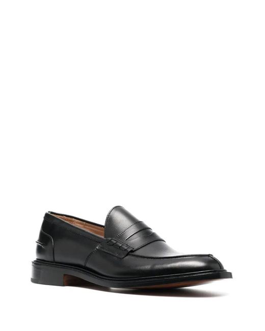 Tricker's Black James Loafer Shoes for men