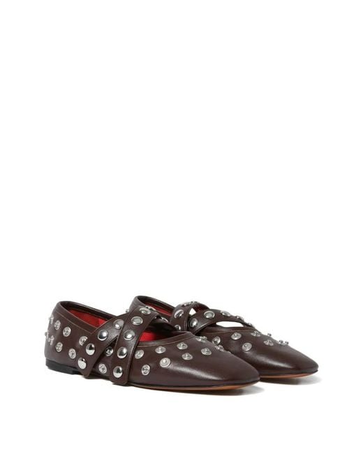 Stella McCartney Brown Ryder Popper Ballerinas