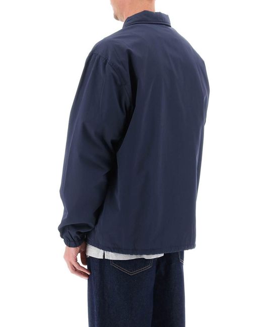 Maison Kitsuné Blue Coach Jacket With Logo Print for men