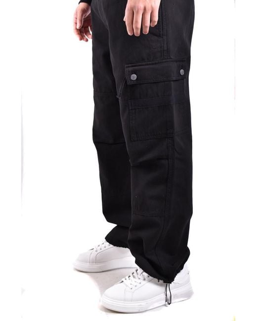 Moschino Black Relaxed-Fit Trousers With Adjustable Drawstring Hem for men