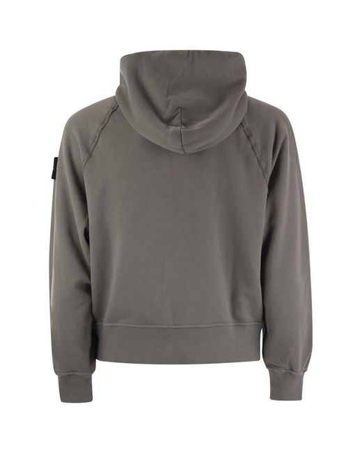 Stone Island Gray Oversized Hoodie With Raglan Sleeves for men