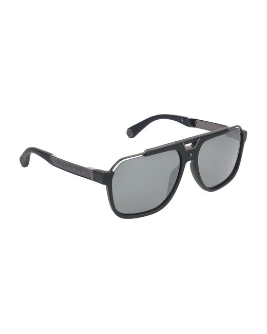 Philipp Plein Gray Sunglasses for men