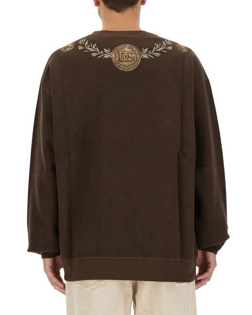 Dolce & Gabbana Brown Coin Print Sweatshirt for men