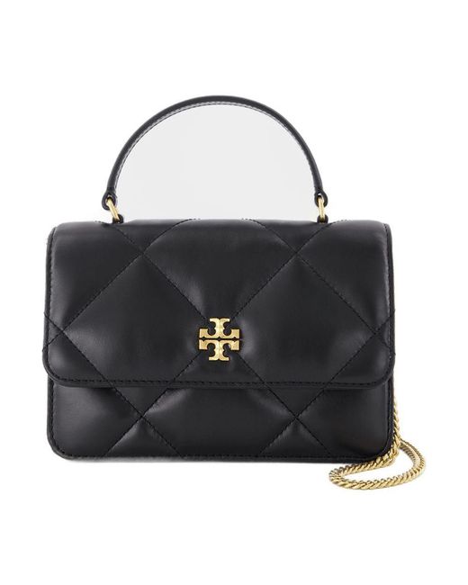 Tory Burch Black Kira Diamond Mini Wallet On Chain