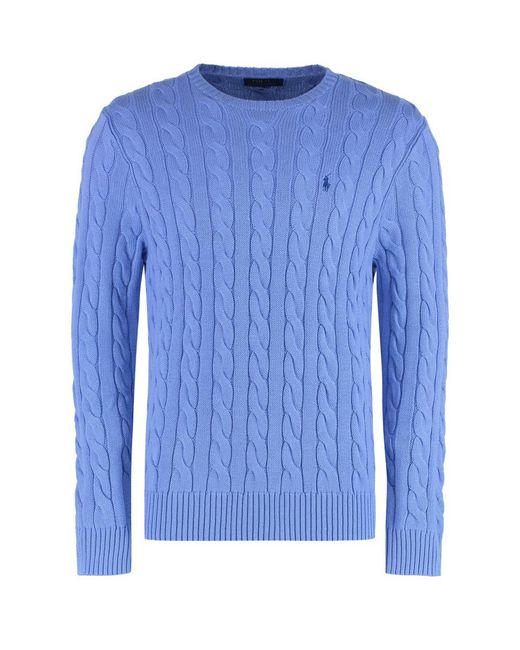 Polo Ralph Lauren Blue Light Cotton Knitwear for men