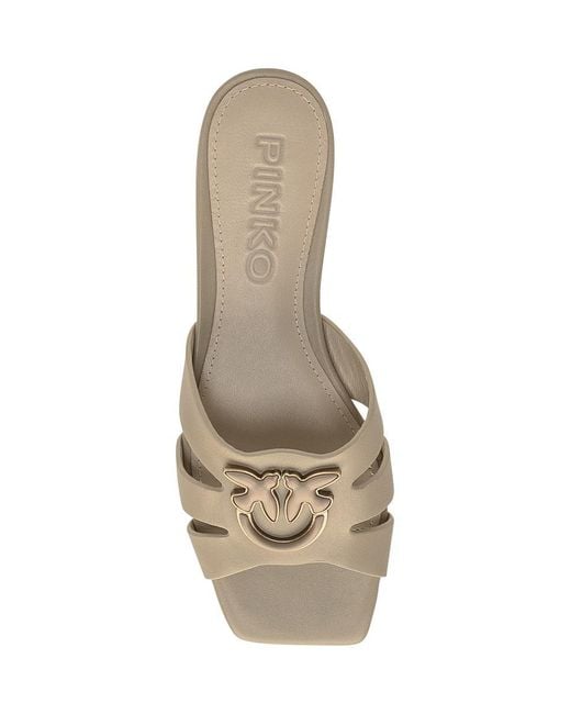 Pinko Natural Leather Slipper Sandal