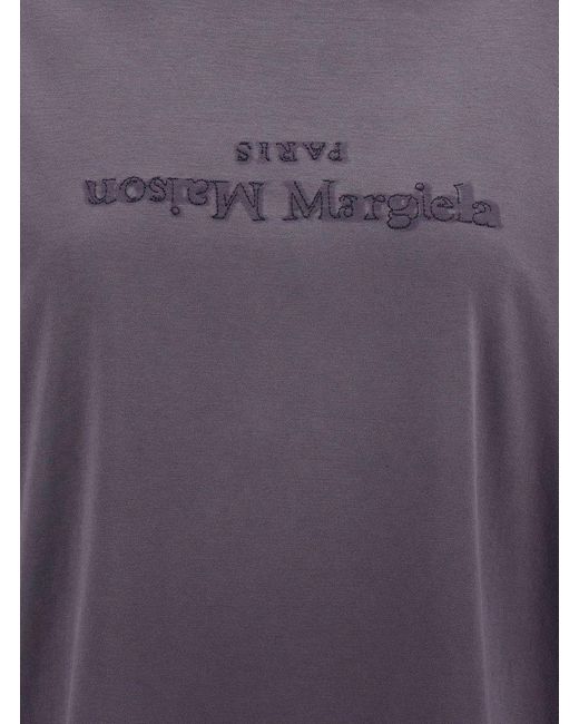 Maison Margiela Purple Logo Embroidery T-Shirt
