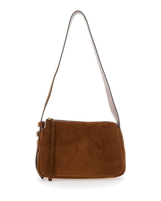 Tory Burch Brown 'Romy' Shoulder Bag With Adjustable Shoulder Strap