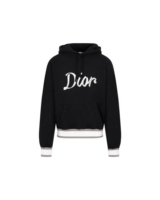 Dior Black Logo Hooded Sweatshirt for men
