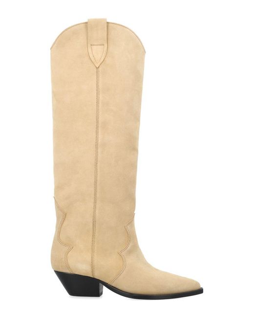 Isabel Marant White Denvee Suede Boots