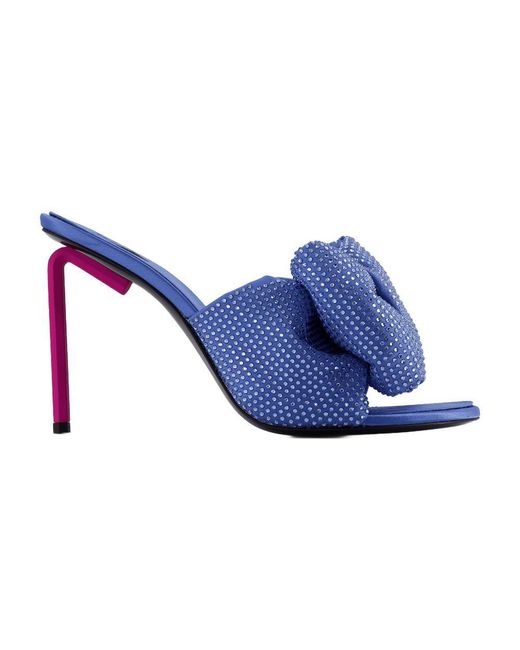 Off-White c/o Virgil Abloh Blue Allen Bow Strass Pop Mules