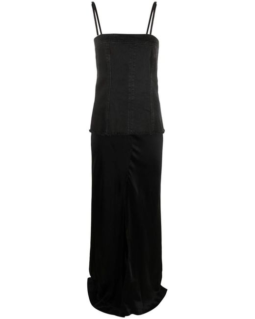 Blumarine Black Layered Sleeveless Maxi Dress
