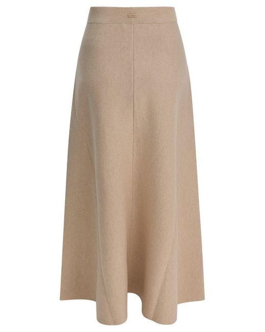 Max Mara Natural Wool And Cashmere Flared Skirt