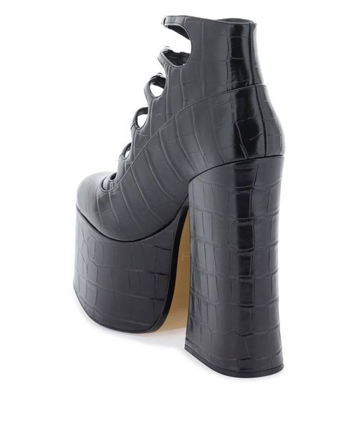 Marc Jacobs Black The Croc Embossed Kiki Ankle Boots