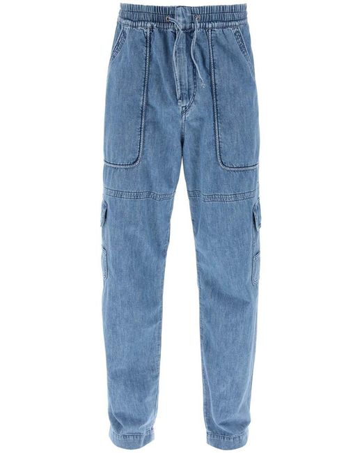 Isabel Marant Blue Vanni Light Cargo Jeans for men