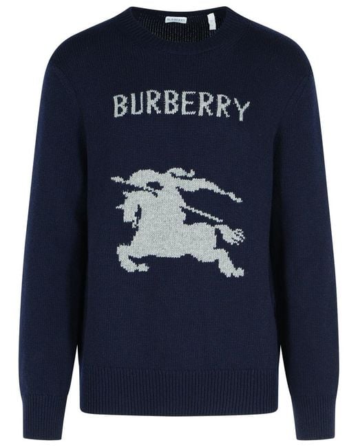 Burberry Blue 'Snowdonia' Wool And Cashmere Sweater for men