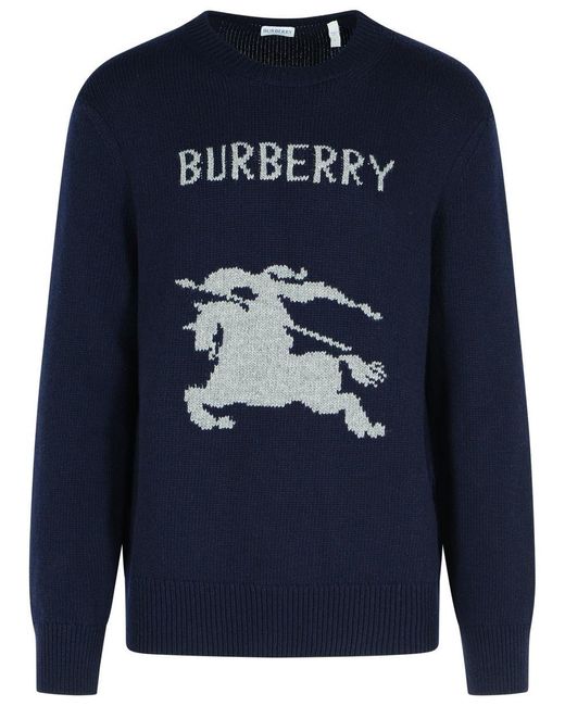 Burberry Blue 'Snowdonia' Wool And Cashmere Sweater for men