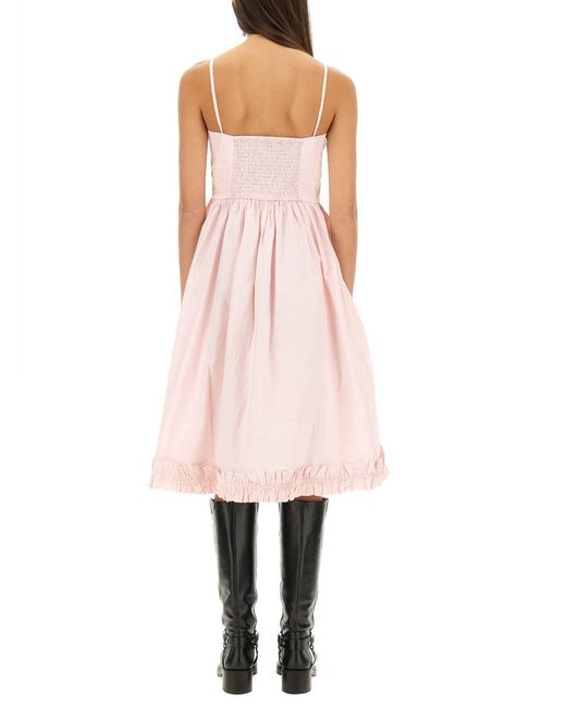 Ganni Pink Cotton Dress