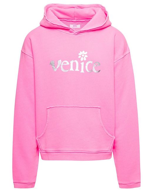 ERL Pink Print Venice Hoode Knit