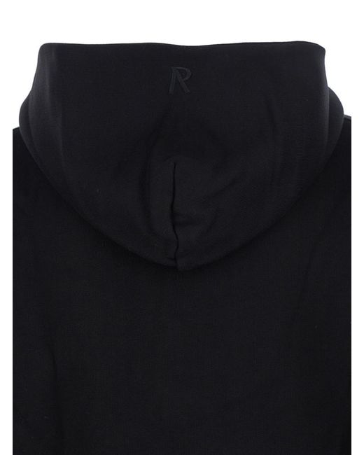 Represent Black Sweatshirt With Logo Embroidery On The Hood And Dropped Shoulders for men