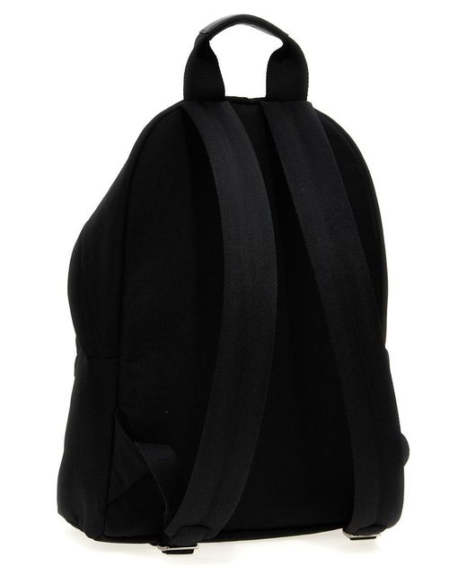 Palm Angels Black Logo Print Backpack Backpacks for men