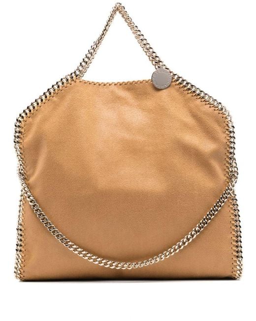 Stella McCartney Natural Caramel Tote Bag With Chain-Link
