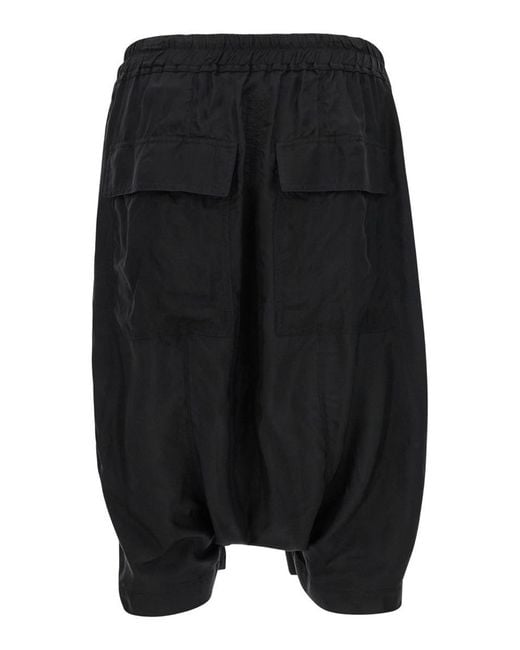 Rick Owens Rick's Pods' Trousers With Black Low Crotch In Rayon Man for men