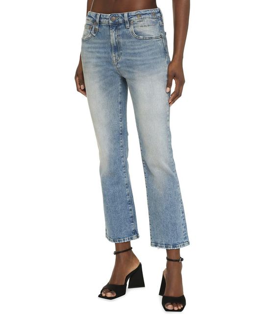 R13 Blue Cropped Flared Jeans