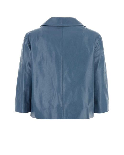 Marni Blue Leather Jackets