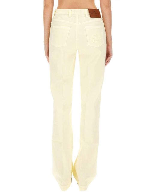 Etro Yellow Cotton Pants