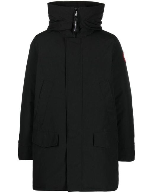 Canada Goose Black Padded Mid-length Coat for men
