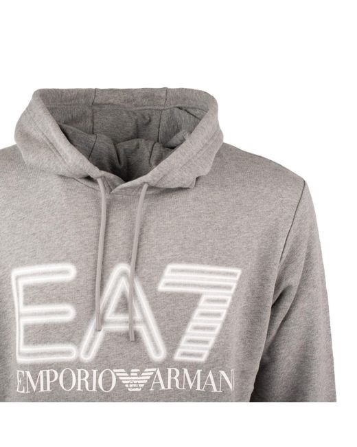 EA7 Gray Logo Series Hoodie for men