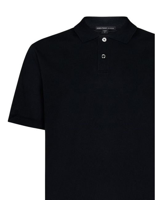 James Perse Black Luxe Lotus Jersey Polo Shirt for men