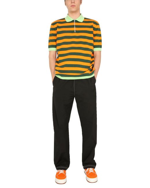 Sunnei Yellow Knitted Polo for men