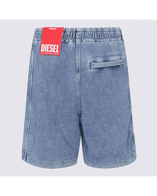 DIESEL Blue Stretch-cotton Denim Shorts 