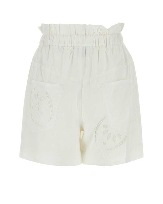 Isabel Marant White Modal Blend Hidea Shorts