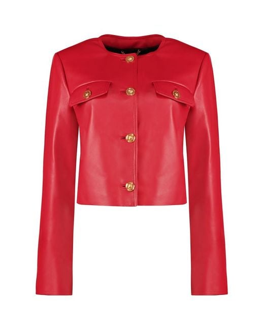 Versace Red Luxurious Lamb Leather Jacket for men