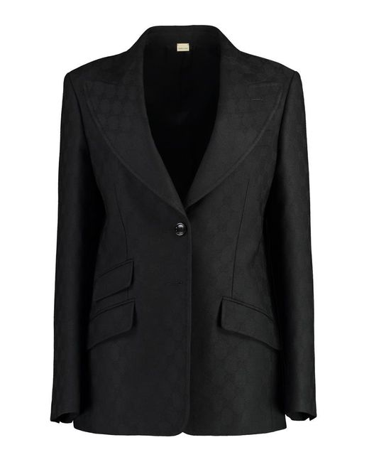 Gucci Black Wool Jacquard Jacket