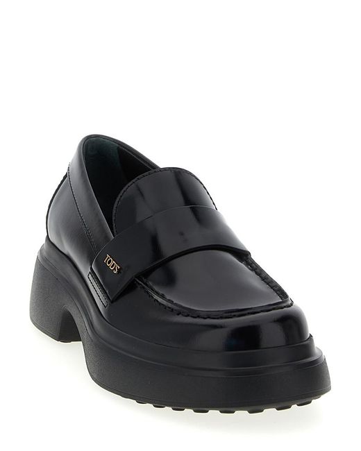 Tod's Black Leather Loafers