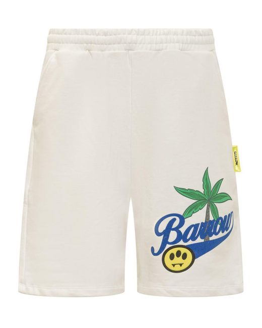 Barrow White Palm Shorts for men
