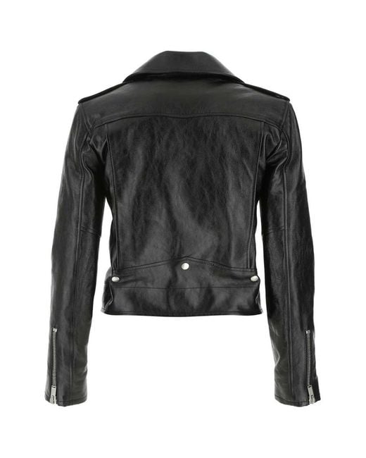 Saint Laurent Black Leather Biker Jacket