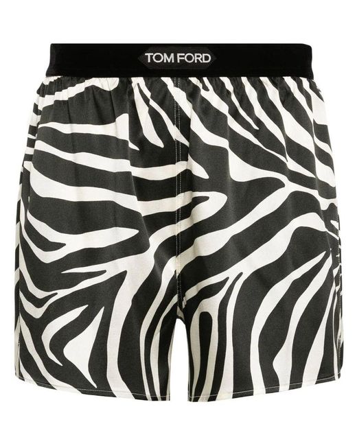 Tom Ford Black Zebra Print Shorts