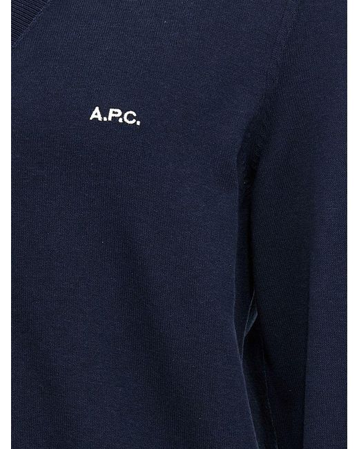 A.P.C. Blue Navy Cotton Cardigan for men