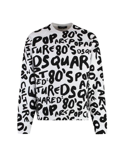 DSquared² Black Cotton Crew-Neck Sweatshirt for men